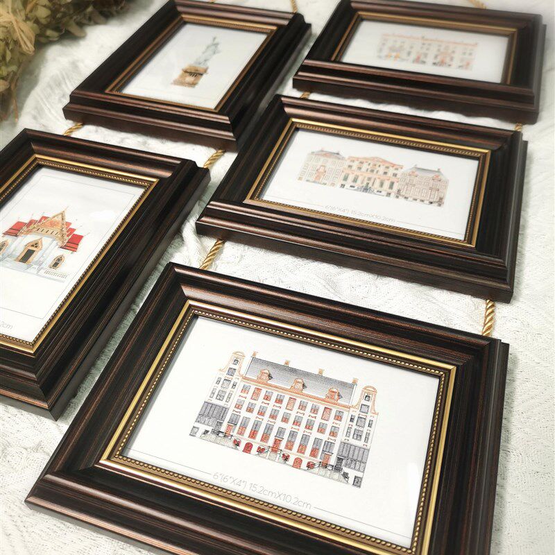 相框挂墙组合美式全家福家庭照片墙宝宝儿童成长挂绳儿童房创意