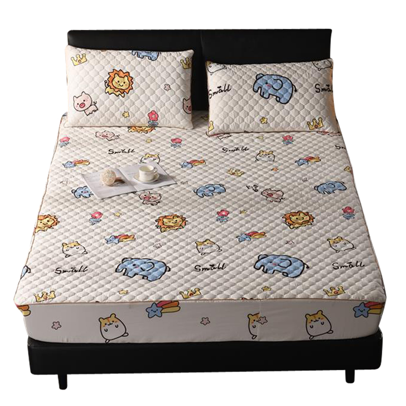 纯棉床笠单件全棉加厚夹棉薄床垫套席梦思保护套防滑卡通儿童床罩