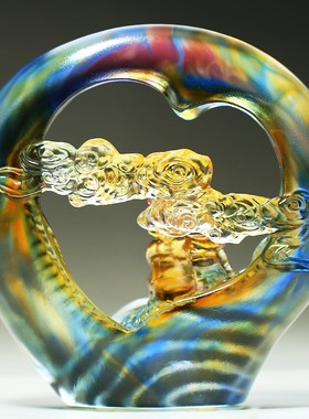 新婚贺礼送闺蜜哥哥嫂子高档结婚礼物新娘朋友姐姐琉璃工艺品摆件