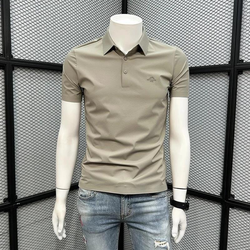 北嘉服饰商城精选夏冰丝polo衫t男商务休闲翻领短U袖体恤纯色半袖