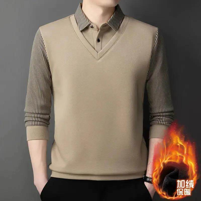 东庄发清冬c季男士加绒加厚保暖C毛衣男衬衫领假两件针织打底衫,男装,针织衫/毛衣,淘宝优惠券,粉丝福利购,淘宝优惠卷