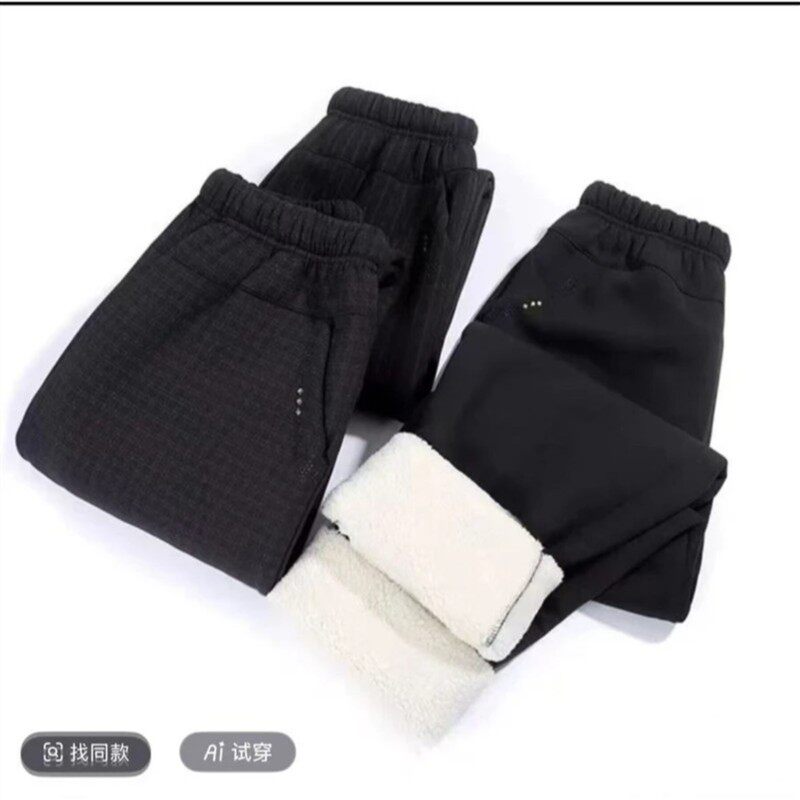 1贝才新服饰百货中老年人女裤冬款加绒厚宽松奶奶装中年妈妈长裤