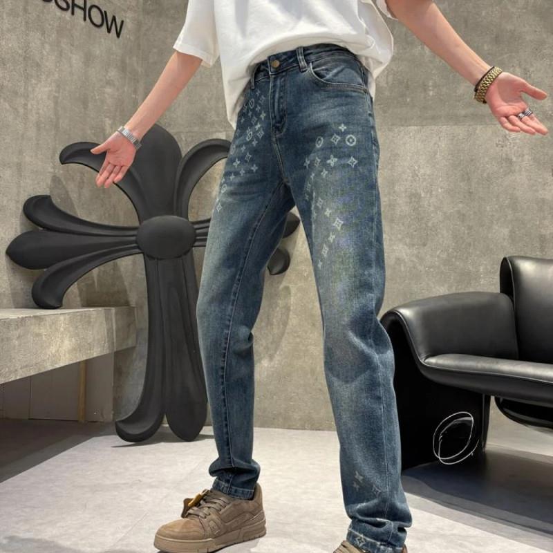欧玖帅男装秋冬重磅直筒休闲潮流牛仔裤复古时尚修d身轻奢百搭长