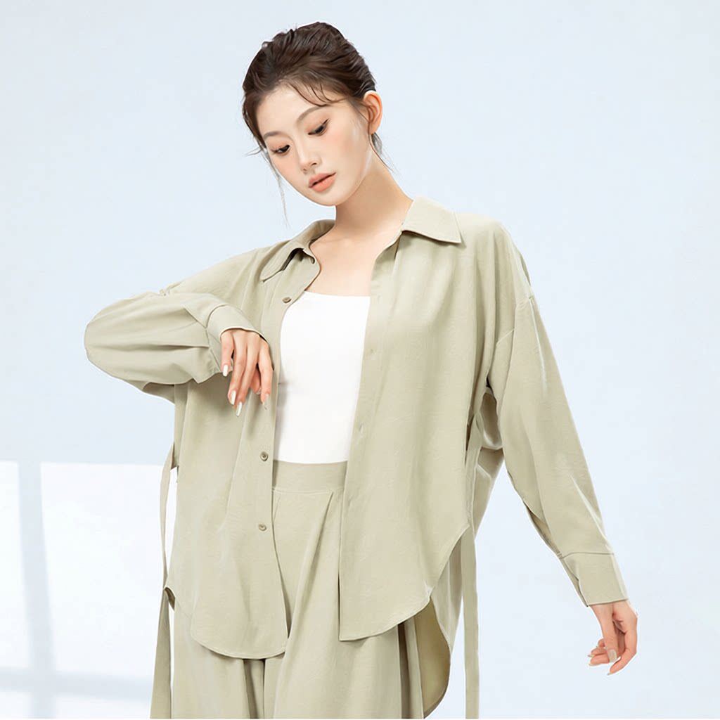 现代舞衬衣女舞蹈练功服宽松上衣成人形体训练服古典舞演出服长衫