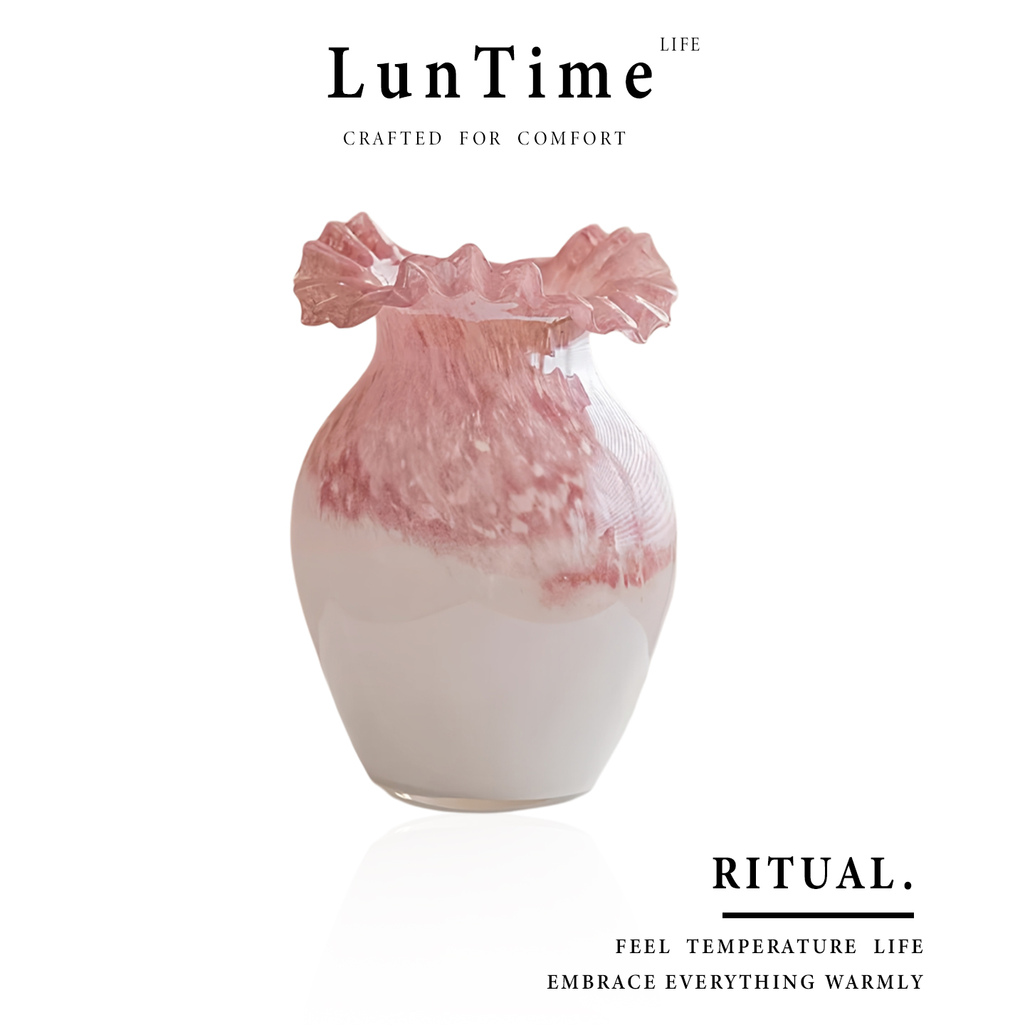 LunTime法式甜美风蕾丝花瓶琉璃