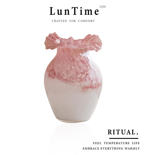 LunTime法式甜美风蕾丝花瓶琉璃