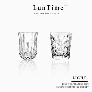 LunTime生活 水晶玻璃威士忌杯烈酒杯白酒杯家用轻奢古典shot杯