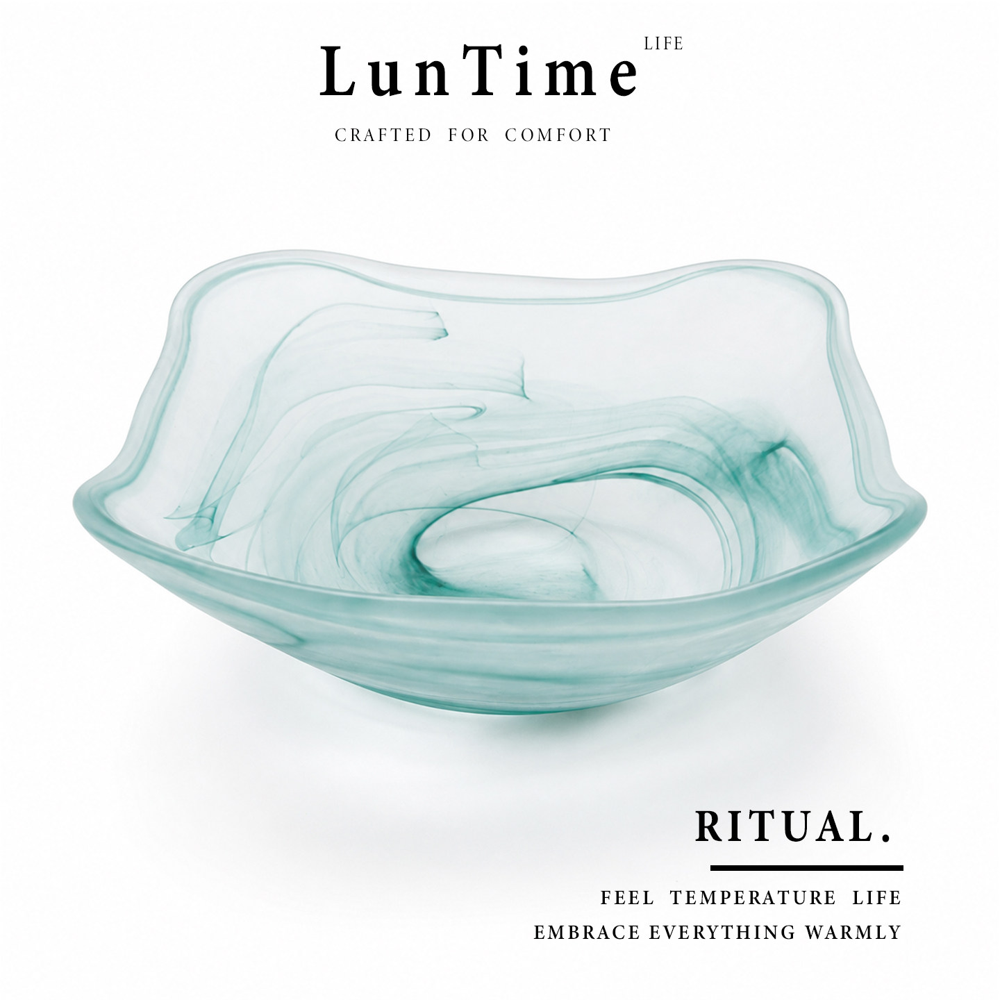 LunTime手工艺术玻璃果盘家用图片