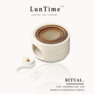LunTime生活 静谧蜡烛煮茶炉套装温茶炉加热围炉煮茶花茶壶暖茶炉