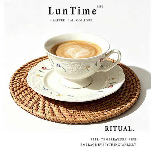 LunTime生活花卉咖啡杯碟套具装
