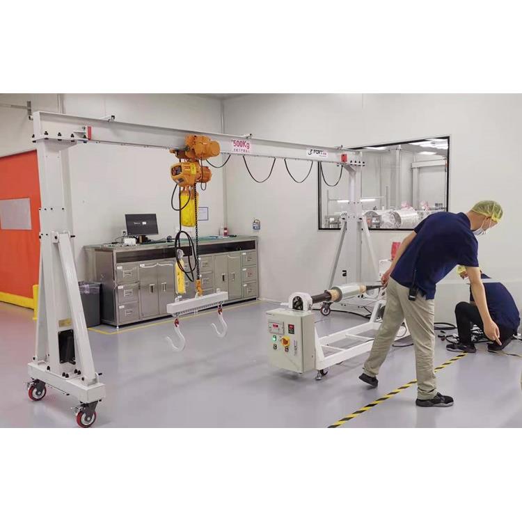 500KG龙门吊起重机移动式龙门架小型万向附刹车脚轮电动单梁吊机