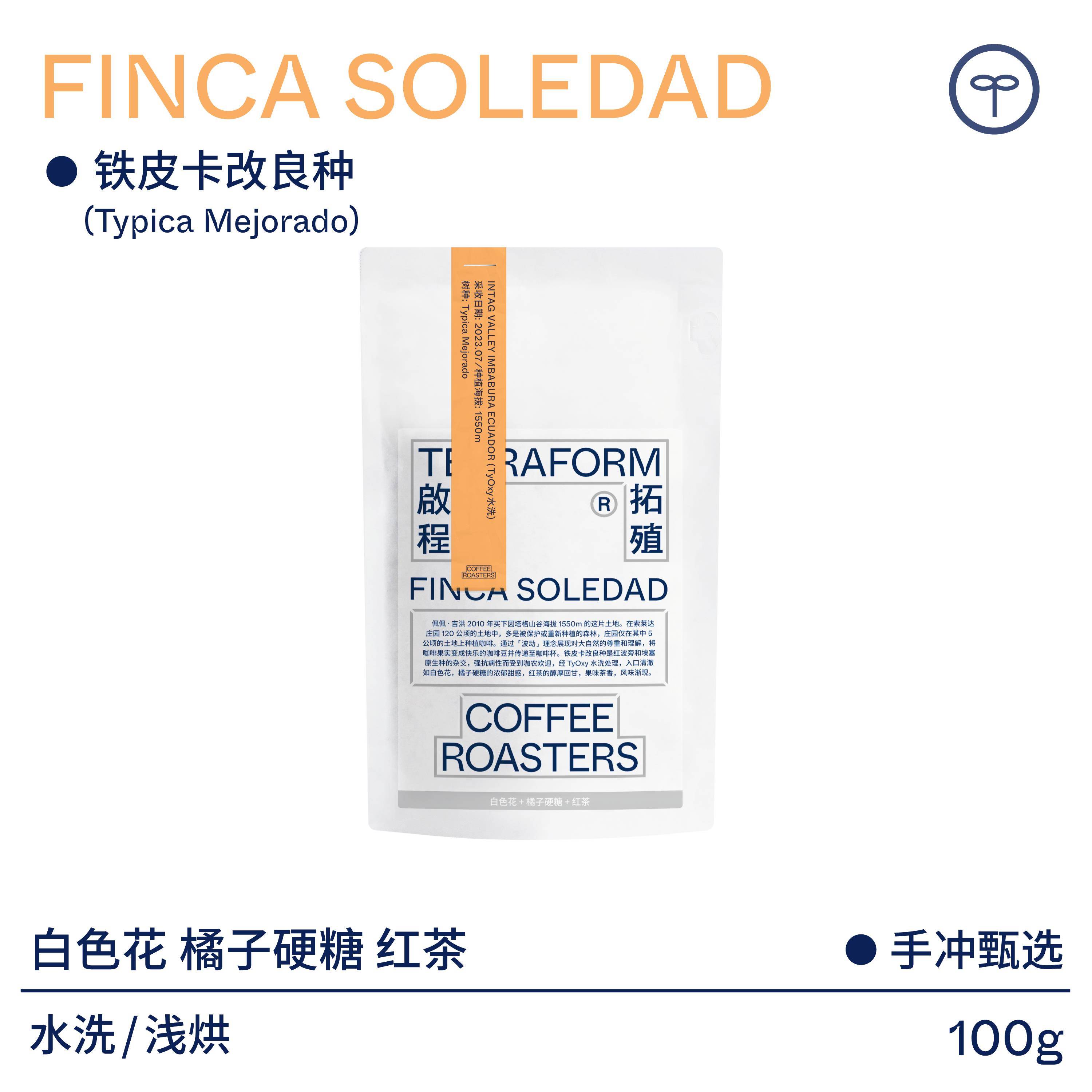 【Terraform】白色花 厄瓜多尔索莱达铁皮卡改良种水洗咖啡豆100g