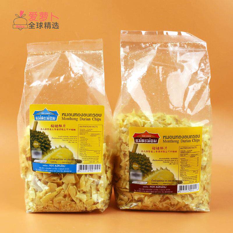 泰国Mae Lamom Monthong Durian零食油炸榴莲酥片
