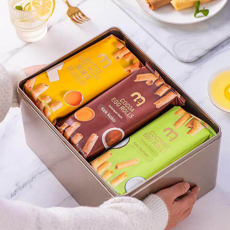 麦德龙 麦臻选 什锦鸡蛋卷648g 三种口味铁罐礼盒 休闲食品 送礼