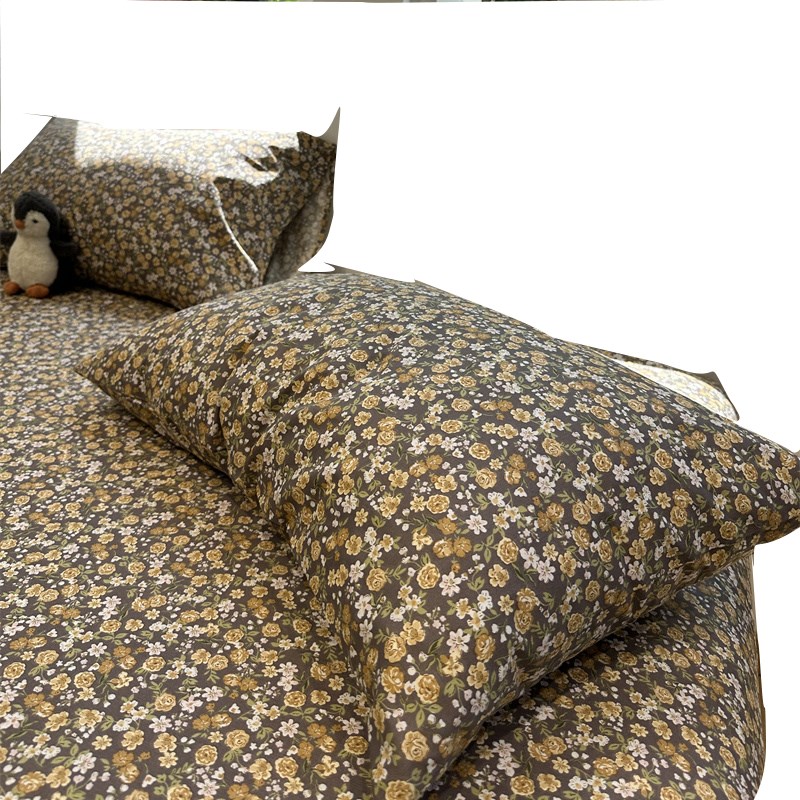 美式田园深色小碎花纯棉学生宿舍床笠床单单件全棉1.5米1.8m1.35m