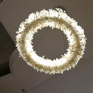 2021新款 天然北欧轻奢水晶原石圈圈客厅餐厅吊灯创意卧室别墅灯具