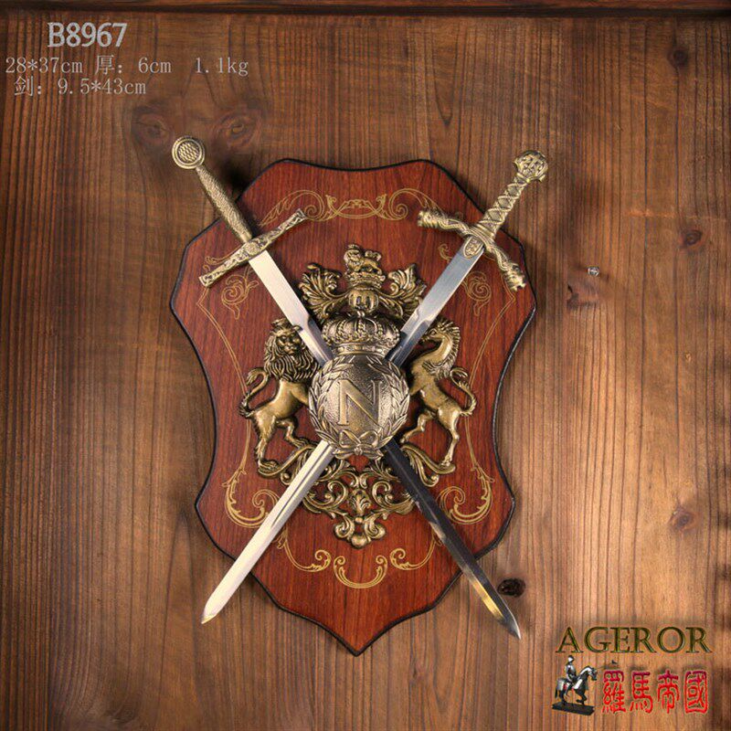 墙 挂件 电视 古罗马模型 盔甲铠甲 欧式古代兵器 酒吧办公装饰