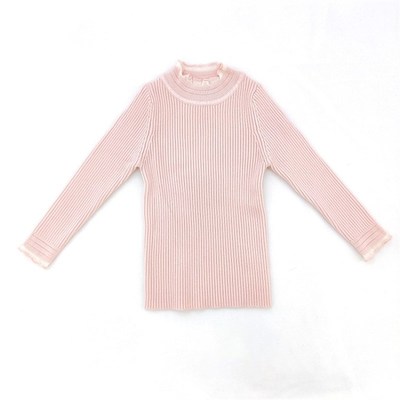 女童毛衣洋气时髦秋冬季半高领打底衫宝宝黑色白色内搭弹力针织衫