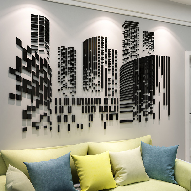 电视墙面客厅装饰品布置创意卧室床头背景亚克力3d立体自粘贴纸