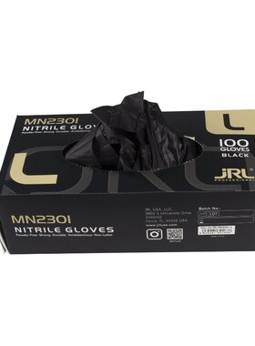 JRL手套理发店专用剪发染发烫染专业发廊一次性黑色丁腈防水薄款