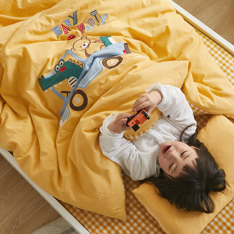 幼儿园被子三件套纯棉新生儿婴儿床上用品宝宝儿童被褥含芯六件套