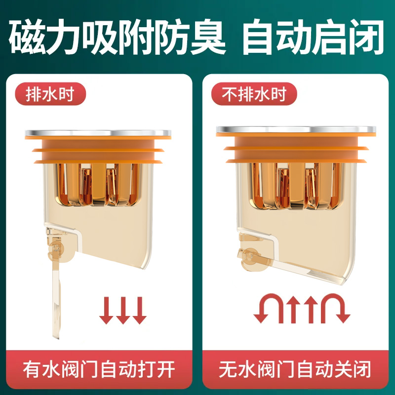 卫生间地漏防臭器下水管道过滤网防臭盖排水口密封内芯盖通用神器