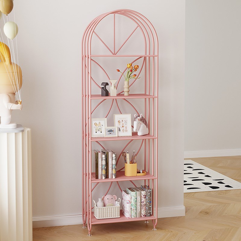 书架落地置物架客厅一体靠墙儿童书架多层铁艺书报架学生收纳书柜