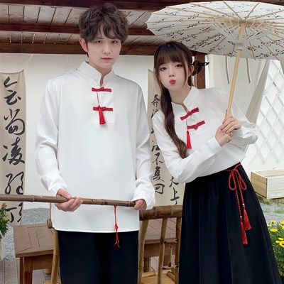 高中生红歌合唱诗朗诵演出服国风新中式汉服初中学生毕业班服套装