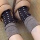 袜子女冬天韩国东大门波点复古羊毛袜加厚保暖堆堆袜女袜中筒袜子