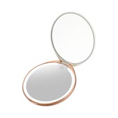 化妆镜便携随身小镜子带灯led补妆镜口袋迷你手持发光折叠圆镜子