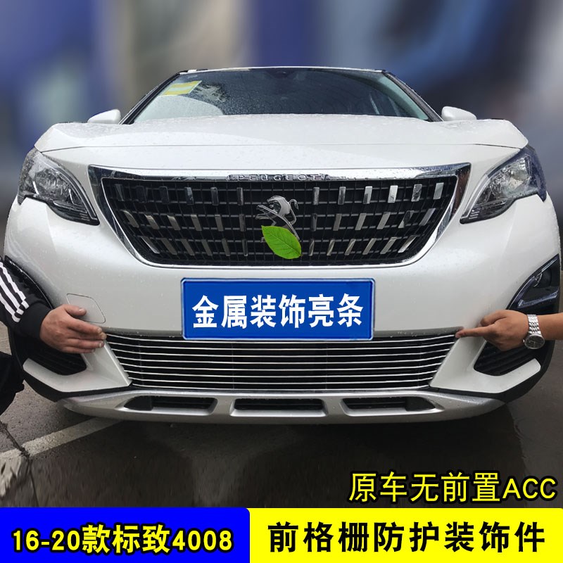 16-20款标致4008中网外观改装件 前杠专用配件汽车用品防虫网饰条