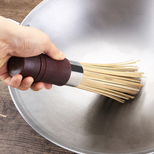 竹锅刷 斜口锅扫 庄锅刷多年老竹青编织制 酒店厨房食堂大锅刷子