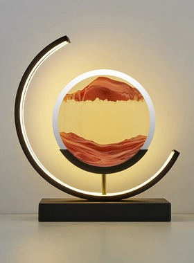 流沙画沙漏台灯桌面装饰摆饰解压智能充电触控调光生日礼物小夜灯