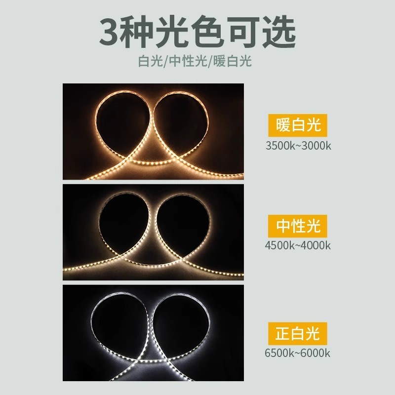 20m米24V灯带低压裸板led无压降贴片线形线性客厅柜子货架软灯条