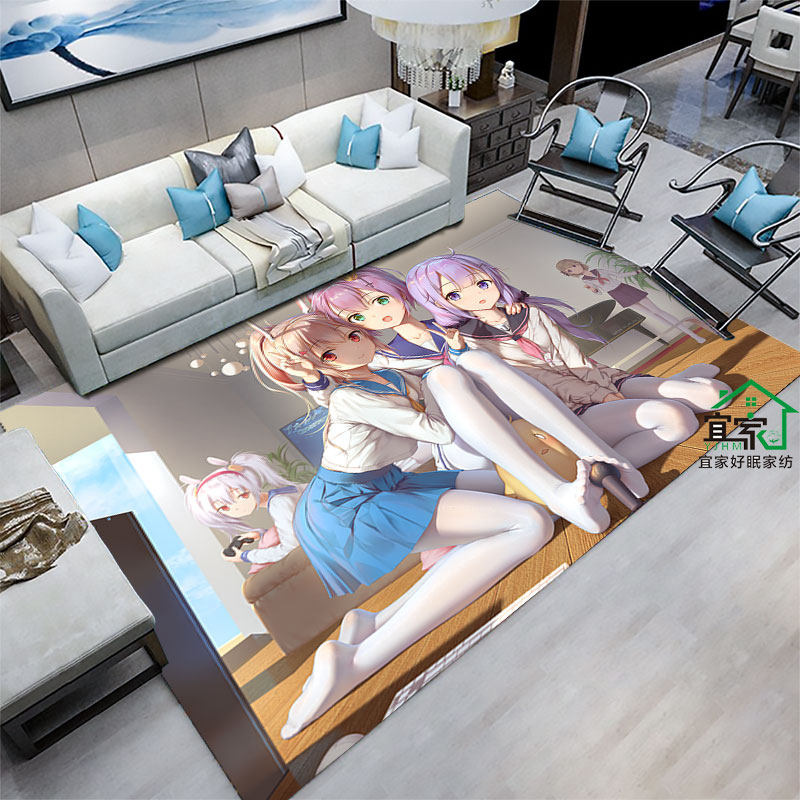碧蓝航线地垫宅男女神床边毯卧室毯子来图定制游戏周边动漫地毯,居家布艺,地毯,淘宝优惠券,粉丝福利购,淘宝优惠卷