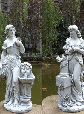 欧式玻璃纤维人物雕像装饰品家居客厅户外花园落地摆设和平鸽仕女