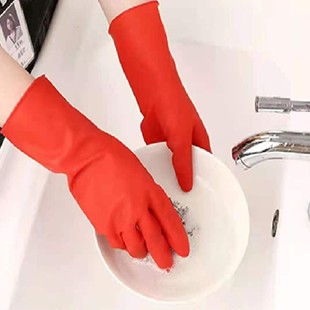 天乐黑红色珍爱胶皮手套耐磨家务洗菜洗衣洗碗厨具清洗食品加工女