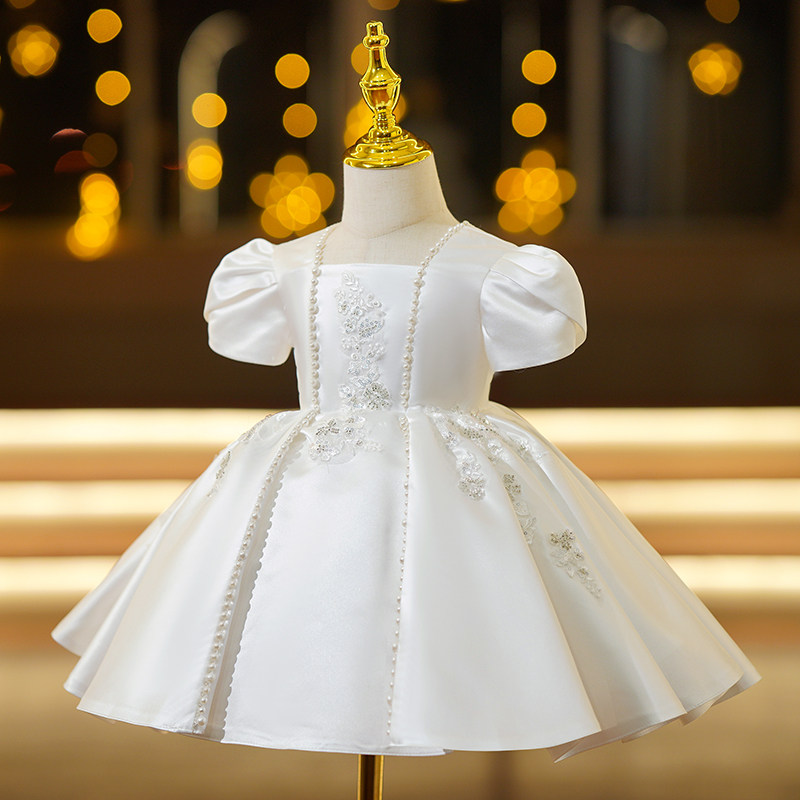 儿童礼服公主裙花童婚礼小女孩礼服钢琴主持人礼服女童生日蓬蓬裙