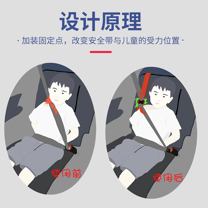 宝宝坐车神器!凯适尔儿童安全带调节固定器 汽车防勒脖子限位绑带