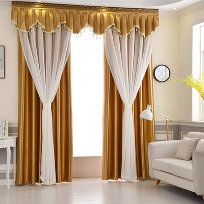 萱丽鹏定制加厚遮光窗帘布窗幔帘头幔头花边客厅阳台卧室飘窗窗帘