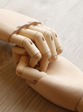 北欧创意木头人关节手模型素描模特服装店铺摆件美术家居装饰用品