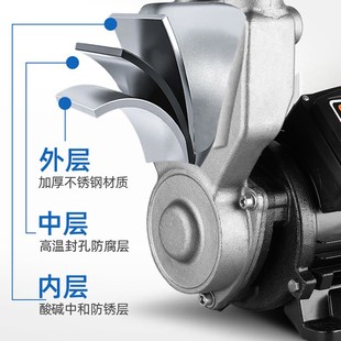 304不锈钢家用增压泵循环水冷空调泵铜芯自吸泵井用抽水泵GP125W