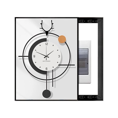 电表箱装饰画带钟表竖版遮挡总开关盒配电箱轻奢高级感免打孔挂画