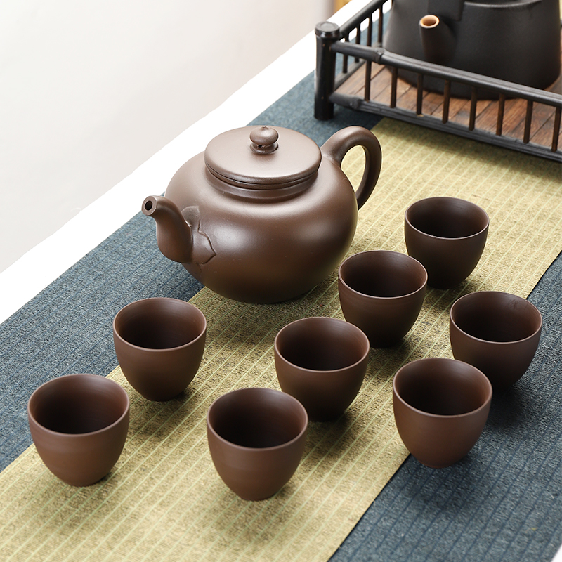 大容量宜兴紫砂功夫茶具紫砂壶杯过滤内胆1壶6杯8杯泡茶壶冲茶器