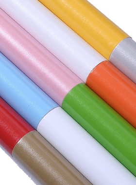 光亮面黄色壁纸自粘防水防潮老旧家俱阳台厨房整体橱柜门翻新贴纸