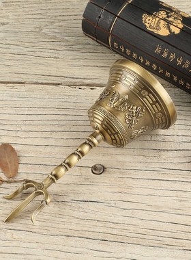 瑞象 三叉铃暗八仙铃八卦三清铃太极八卦铃八宝铃仿古手摇铃道用