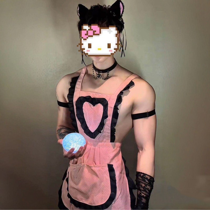 清趣内衣男士约会性感男仆装cos可爱围裙高级感纯欲禁欲系制服男M