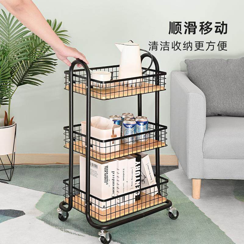 可移动收纳小推车厨房置物架锅具调料整理架带木板家用客厅零食架,厨房/烹饪用具,抹布架/厨房清洁收纳架,淘宝优惠券,粉丝福利购,淘宝优惠卷