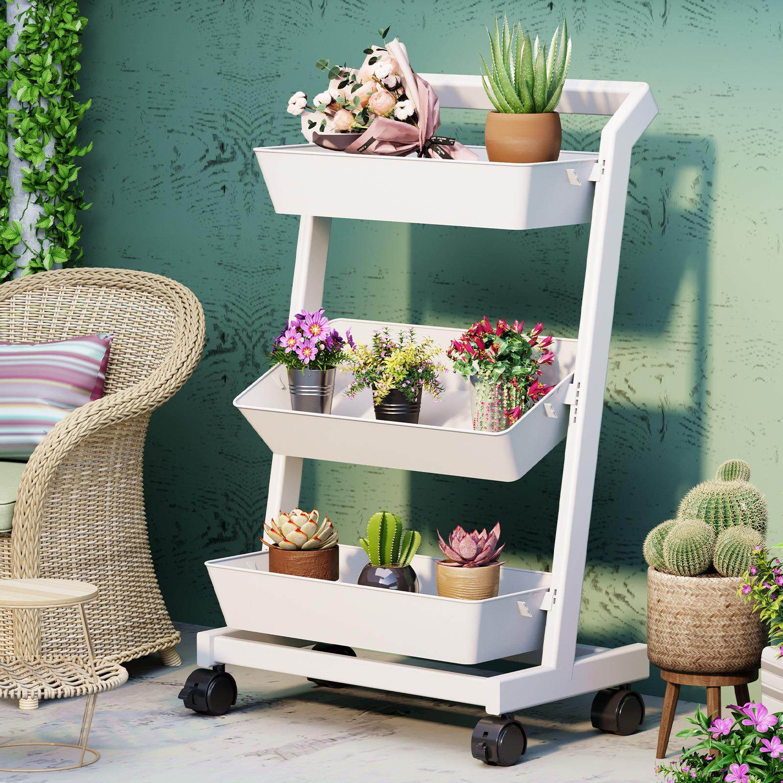 厨房置物架落地多层蔬菜收纳筐家用多功能放菜架子菜篮储物小推车,厨房/烹饪用具,抹布架/厨房清洁收纳架,淘宝优惠券,粉丝福利购,淘宝优惠卷