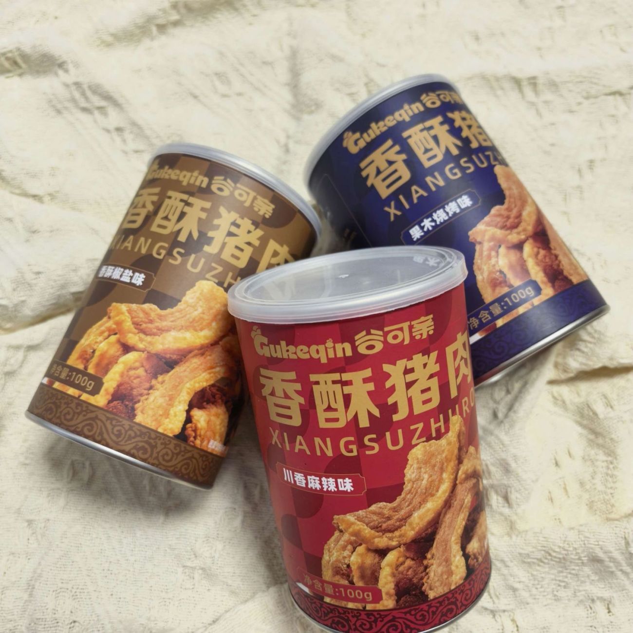 谷可亲脆皮五花肉酥脆猪油渣罐装香辣味香脆猪肉即食解馋小零食